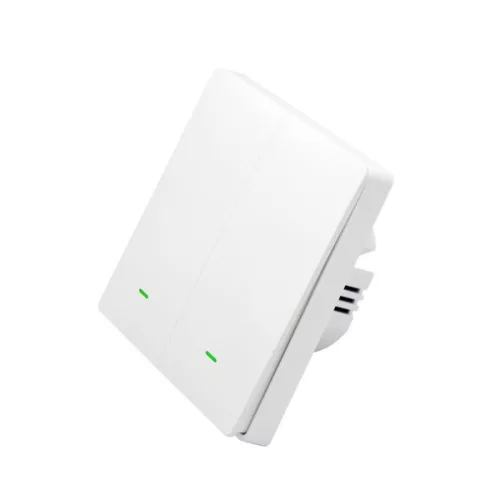 SmartWise B62 UNI Wi-Fi + eWeLink-Remote, univerzális bekötésű, 2 áramkörös, fizikai nyomógombos okos villanykapcsoló, fehér