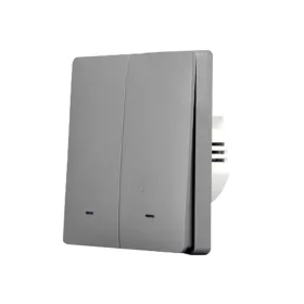   SmartWise B62 UNI Zigbee 3.0 + RF, univerzális bekötésű, 2 áramkörös, fizikai nyomógombos okos villanykapcsoló, szürke