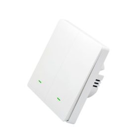  SmartWise B62 UNI Zigbee 3.0 + RF, univerzális bekötésű, 2 áramkörös, fizikai nyomógombos okos villanykapcsoló, fehér