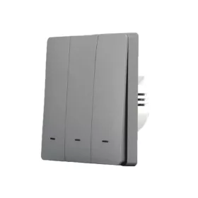   SmartWise B63 UNI Zigbee 3.0 + RF, univerzális bekötésű, 3 áramkörös, fizikai nyomógombos okos villanykapcsoló, szürke