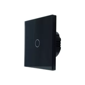   SmartWise T61 UNI Zigbee 3.0 + RF, univerzális bekötésű, 1 áramkörös okos érintőkapcsoló, fekete üveg előlappal