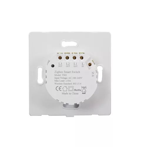 SmartWise T63 UNI Zigbee 3.0 + RF, univerzális bekötésű, 3 áramkörös okos érintőkapcsoló, ELŐLAP NÉLKÜL