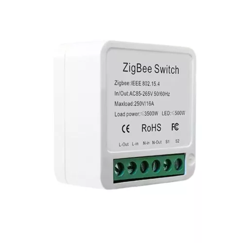 SmartWise Mini ZB (Zigbee 3.0) okosrelé (16A), kapcsolóbemenettel