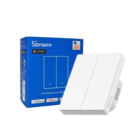   Sonoff SwitchMan M5 Wi-Fi / Matter 2 áramkörös, sorolható okos villanykapcsoló, fehér (M5-2C-80W)