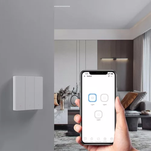 Sonoff SwitchMan M5 – 2 áramkörös villanykapcsoló, Wi-Fi, Matter, (ÚJ) szürke (M5-2C-86M)