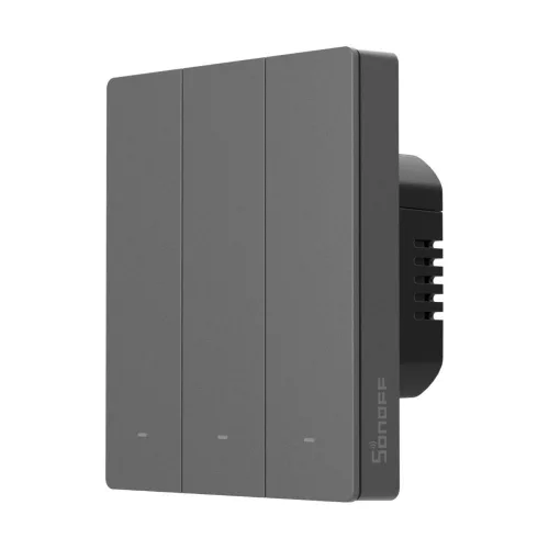 Sonoff SwitchMan M5 – 3 áramkörös, sorolható villanykapcsoló, Wi-Fi, Matter, (ÚJ) szürke (M5-3C-80M)