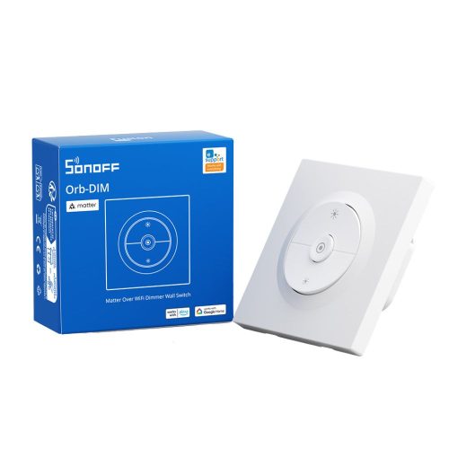SONOFF Orb-DIM Matter Over Wi-Fi Dimmer Wall Switch – fogyasztásmérős fényerőszabályzó modul + kapcsoló, Matter, Wi-Fi, fehér (MINI-DIM-E)