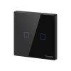 Sonoff TX T3EU2C WiFi+RF, érintős 2 gombos csillárkapcsoló (fekete)