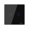 Sonoff TX T3EU2C WiFi+RF, érintős 2 gombos csillárkapcsoló (fekete)