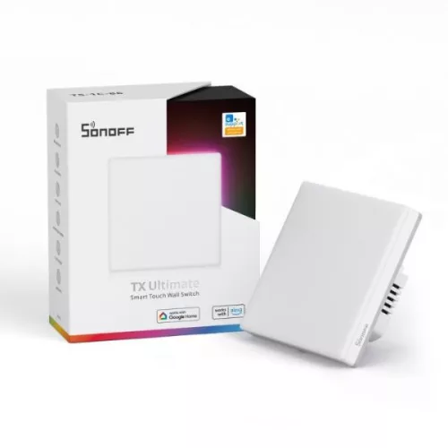 Sonoff TX Ultimate T5-1C WiFi + eWeLink-Remote, érintős 1 gombos villanykapcsoló (fehér)