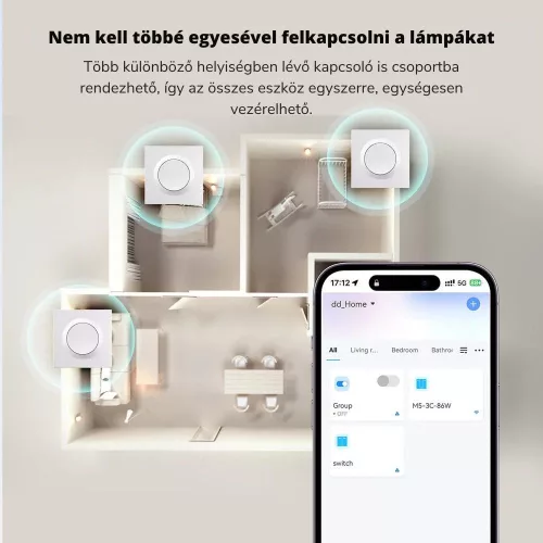 SONOFF Fusion Orb-ZBW1L –  Zigbee okos fali kapcsoló, nullavezeték nélkül, fehér (ZBMINIL2-E)