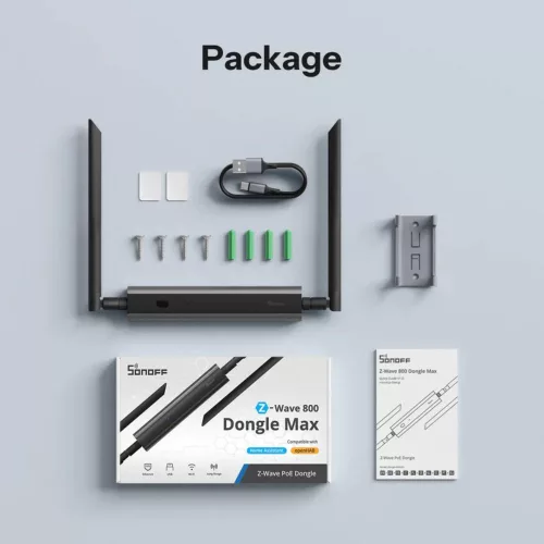 SONOFF Z-Wave 800 PoE Dongle Max – Z-Wave LR hálózati adapter, Wi-Fi, PoE, USB, szürke (Dongle-MZG23)