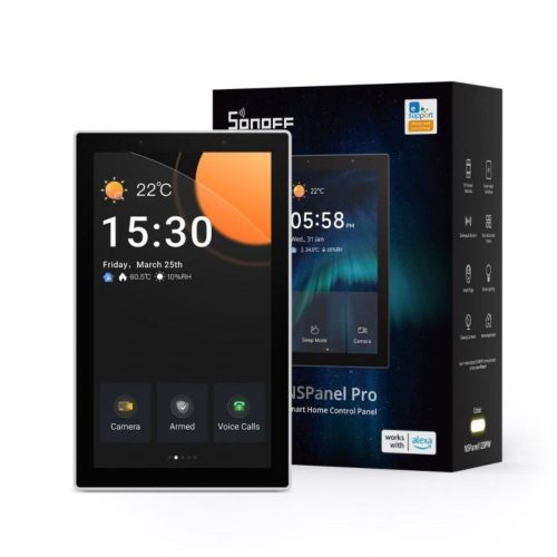 Sonoff NSPanel Pro 120, érintőképernyős vezérlőpanel, Zigbee és eWeLink-Remote hub, fehér