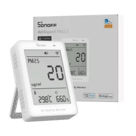   SONOFF AirGuard PM2.5/PM10 –  SAWF-07P levegőminőség -érzékelő, Matter, Wi-Fi, fehér