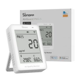   SONOFF AirGuard PM2.5/PM10 –  SAWF-07P levegőminőség -érzékelő, Matter, Wi-Fi, fehér