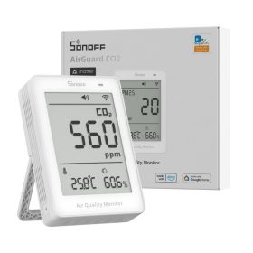   SONOFF AirGuard CO2 SAWF-08P – levegőminőség-érzékelő, Matter, Wi-Fi, fehér
