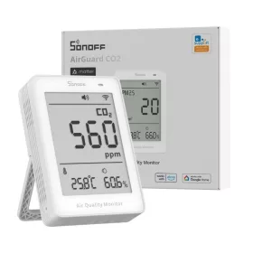   SONOFF AirGuard CO2 SAWF-08P – levegőminőség-érzékelő, Matter, Wi-Fi, fehér