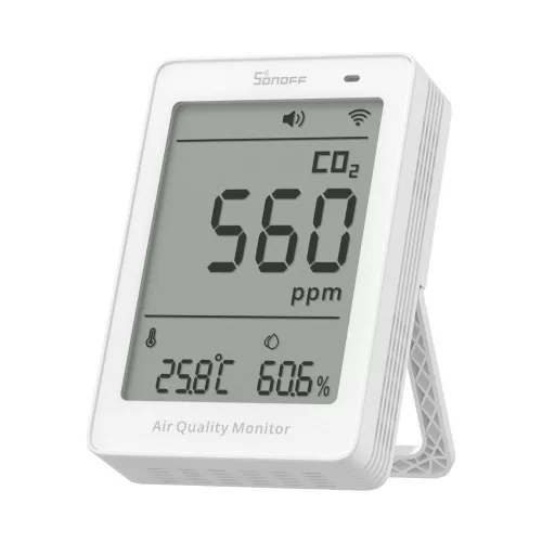 SONOFF AirGuard CO2 SAWF-08P – levegőminőség-érzékelő, Matter, Wi-Fi, fehér