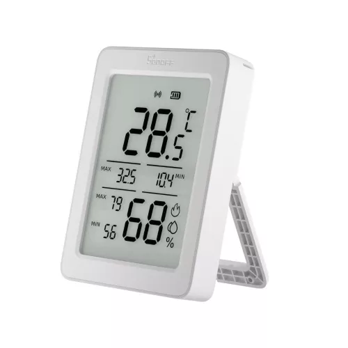 SONOFF AirGuard TH SNZB-02DR2 – hőmérséklet és pára érzékelő, LCD kijelzővel, Zigbee, fehér