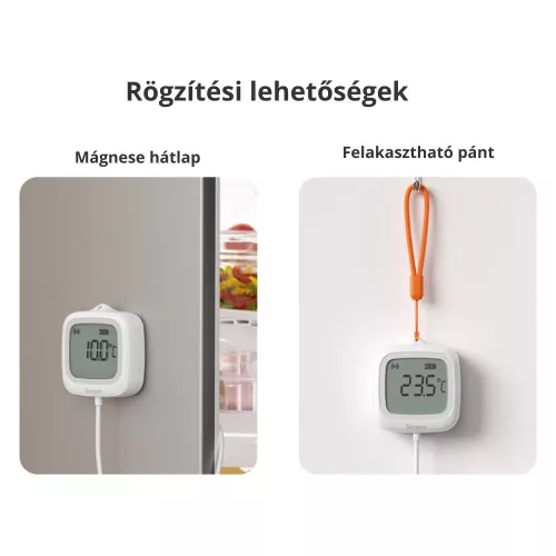 SONOFF SNZB-02LD Zigbee 3.0 vezeték nélküli, LCD kijelzős, érzékelőszondás IP65 kültéri hőmérő