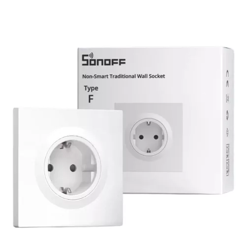 SONOFF WS01STPF-E – hagyományos fali aljzat, Fusion Orb kerethez, fehér
