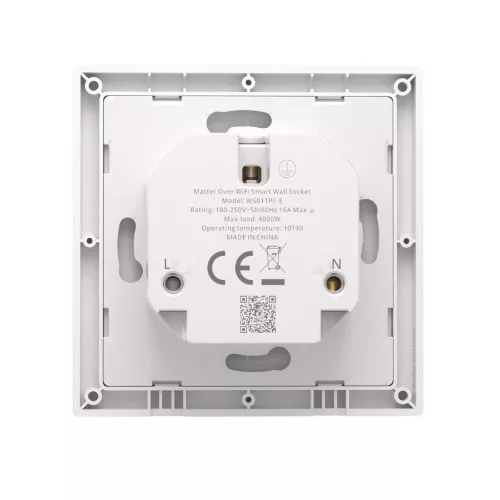 Sonoff Orb Socket Matter Over WiFi Smart Wall Socket  – okos fali dugalj Fusion Orb kerethez, fogyasztás méréssel, Wi-Fi, Matter, fehér (WS01TPF-E)