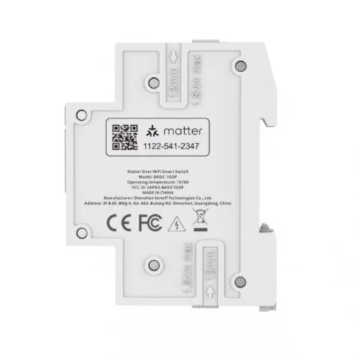 Sonoff Basic DIN Rail  – DIN-sínre szerelhető 32A okos relémodul fogyasztásméréssel, WiFi, Bluetooth , Matter (BASIC-1GSP)