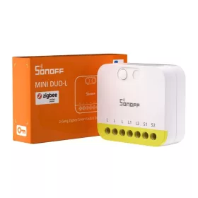   Sonoff MINI DUO-L 2-Gang Zigbee Smart Switch (No Neutral) – két áramkörös, csak fázis mini relémodul, Zigbee (MINI-ZB2GS-L)