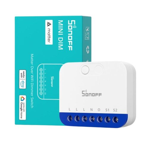 Sonoff MINI-DIM Dimmer Switch – fényerőszabályzó modul, fogyasztásmérős, Matter, Wi-Fi