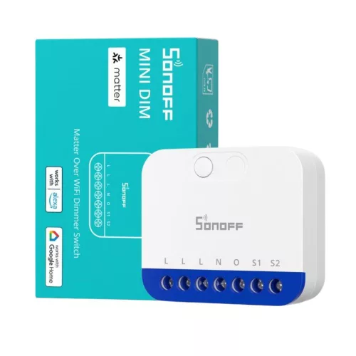 Sonoff MINI-DIM Dimmer Switch – fényerőszabályzó modul, fogyasztásmérős, Matter, Wi-Fi