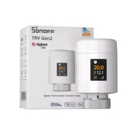   Sonoff TRV Gen2 – termosztatikus radiátorszelep, IPS kijelzővel, Zigbee, Bluetooth, fehér (TRV-ZBT)