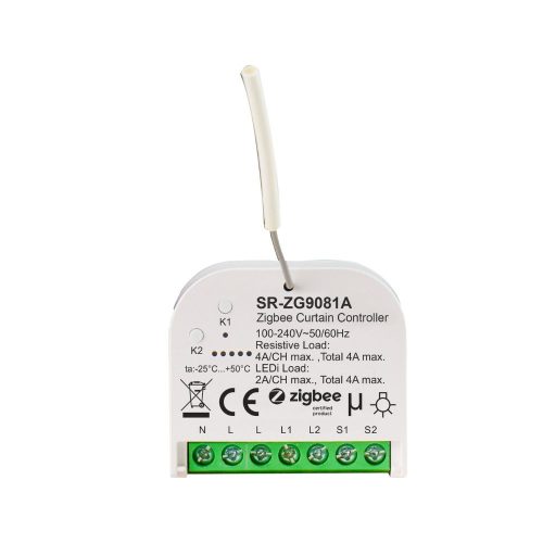 Sunricher Zigbee retrofit függöny / redőny motor vezérlés, 2 x 4A (SR-ZG9081A)