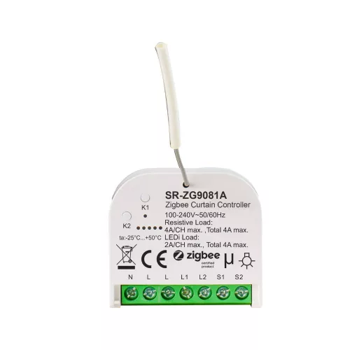 Sunricher Zigbee retrofit függöny / redőny motor vezérlés, 2 x 4A (SR-ZG9081A)
