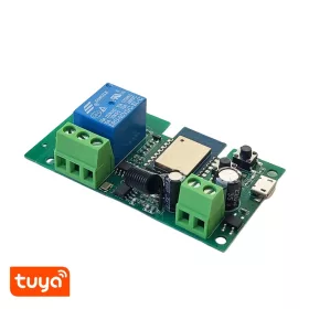   TuyaSmart 1CH 5V-32V AC/DC –  egy áramkörös, Wi-Fi, RF, NO/NC okosrelé