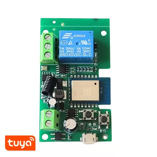 TuyaSmart 1CH 5V-32V AC/DC –  egy áramkörös, Wi-Fi, RF, NO/NC okosrelé